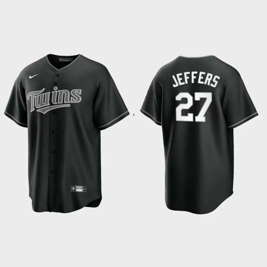 Minnesota Twins Ryan Jeffers 2021 All Black Fashion Replica Jersey – Black White