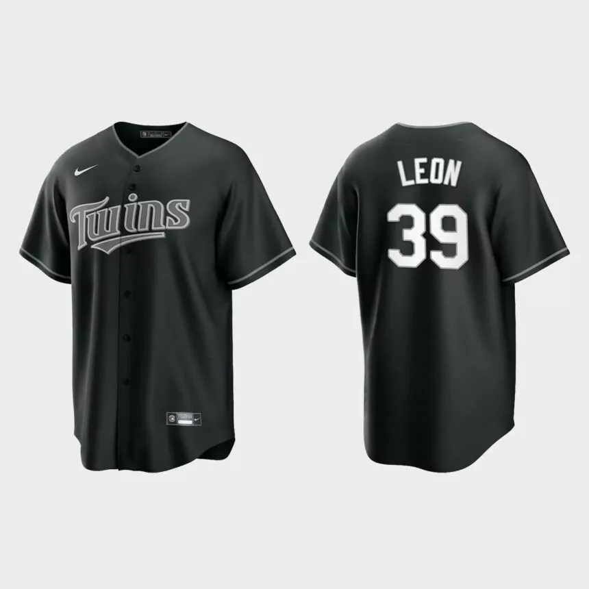 Minnesota Twins Sandy Leon Replica Official Jersey – Black White