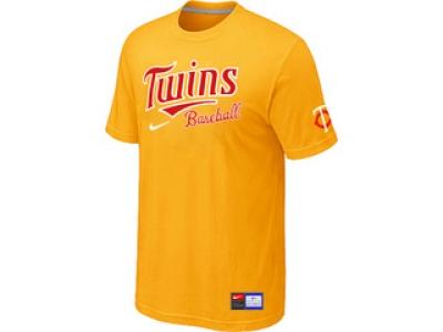 Minnesota Twins Yellow NEW Short Sleeve Practice T-Shirt
