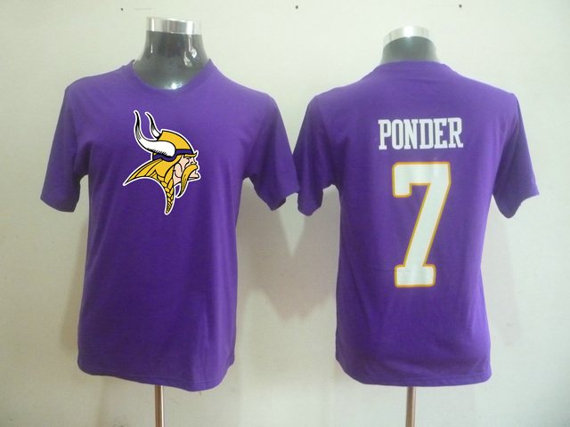 NEW NFL Minnesota Vikings 7 Christian Ponder Name & Number T-Shirt