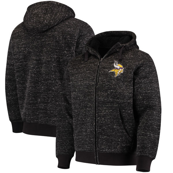 Minnesota Vikings G III Sports By Carl Banks Discovery Sherpa Full Zip Jacket Heathered Black