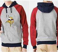 Minnesota Vikings Logo Pullover Hoodie Grey & Red