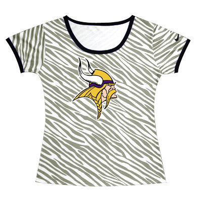 Minnesota Vikings Sideline Legend Authentic Logo women Zebra stripes T-shirt