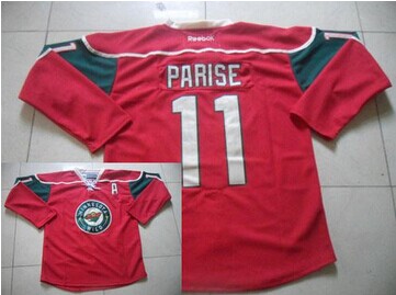 Minnesota Wild #11 Zach Parise Red Stitched NHL Jersey
