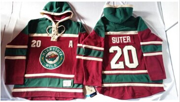 Minnesota Wild #20 Ryan Suter Red Sawyer Hooded Sweatshirt Stitched NHL Jersey