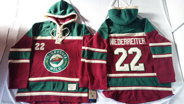 Minnesota Wild #22 Nino Niederreiter Red Old Time Hockey Hoodie Stitched
