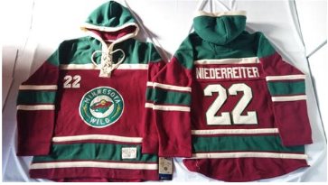 Minnesota Wild #22 Nino Niederreiter Red Sawyer Hooded Sweatshirt Stitched NHL Jersey