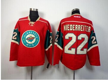 Minnesota Wild #22 Nino Niederreiter Red Stitched NHL Jersey