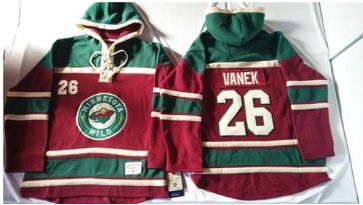 Minnesota Wild #26 Thomas Vanek Red Sawyer Hooded Sweatshirt Stitched NHL Jersey