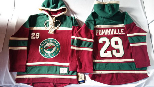 Minnesota Wild #29 Jason Pominville Red Old Time Hockey Hoodie Stitched