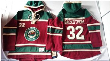 Minnesota Wild #32 Niklas Backstrom Red Sawyer Hooded Sweatshirt Stitched NHL Jersey