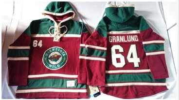 Minnesota Wild #64 Mikael Granlund Red Sawyer Hooded Sweatshirt Stitched NHL Jersey