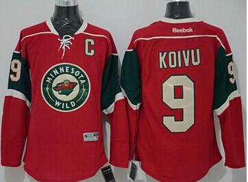 Minnesota Wild #9 Mikko Koivu Stitched Red NHL Jersey