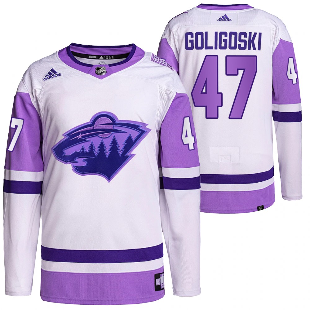 Minnesota Wild Alex Goligoski HockeyFightsCancer White Primegreen Authentic Jersey