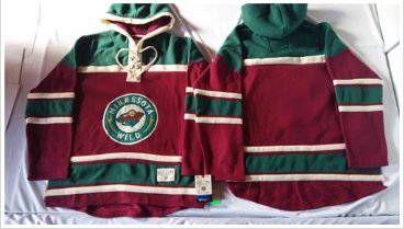 Minnesota Wild Blank Red Sawyer Hooded Sweatshirt Stitched NHL Jersey
