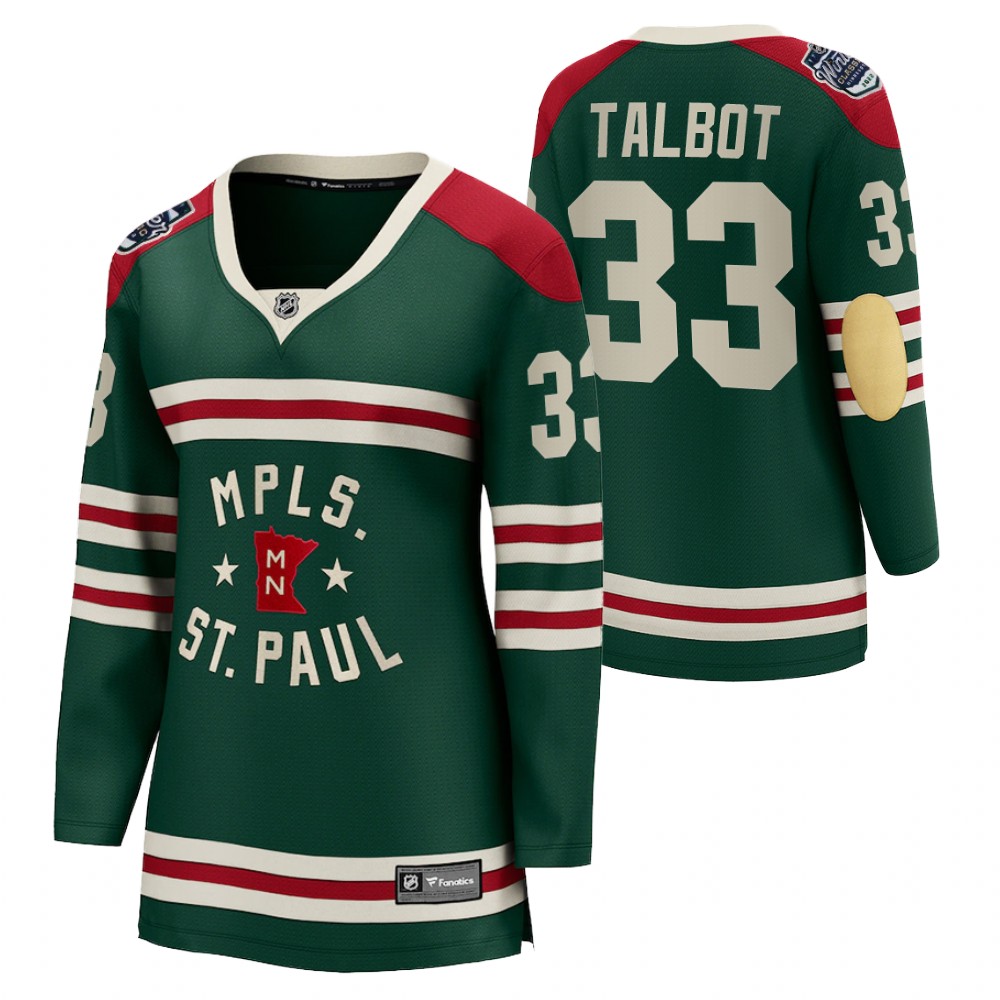 Minnesota Wild Cam Talbot Women Green 2022 Winter Classic Jersey