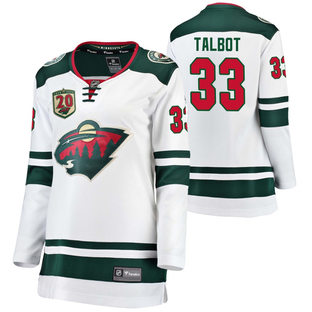 Minnesota Wild Cam Talbot Women White 20th Anniversary Jersey