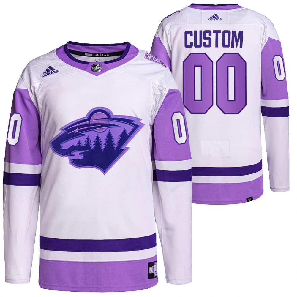Minnesota Wild Custom HockeyFightsCancer White Primegreen Authentic Jersey