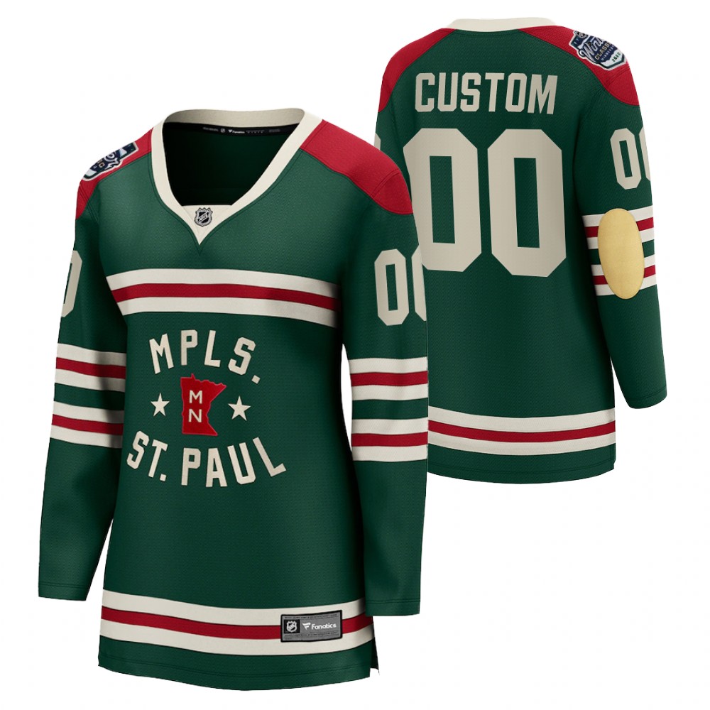 Minnesota Wild Custom Women Green 2022 Winter Classic Jersey