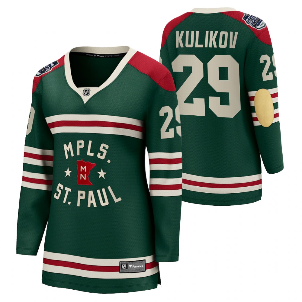 Minnesota Wild Dmitry Kulikov Women Green 2022 Winter Classic Jersey