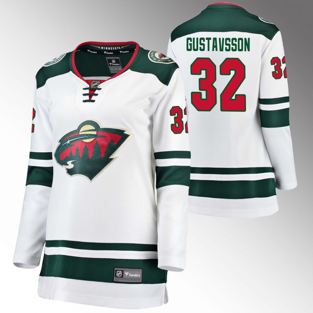 Minnesota Wild Filip Gustavsson Women White 2022 Away Jersey