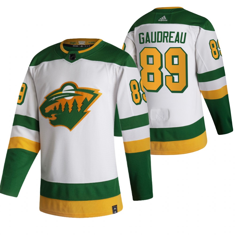 Minnesota Wild Frederick Gaudreau White 2021 Reverse Retro Special Edition Jersey