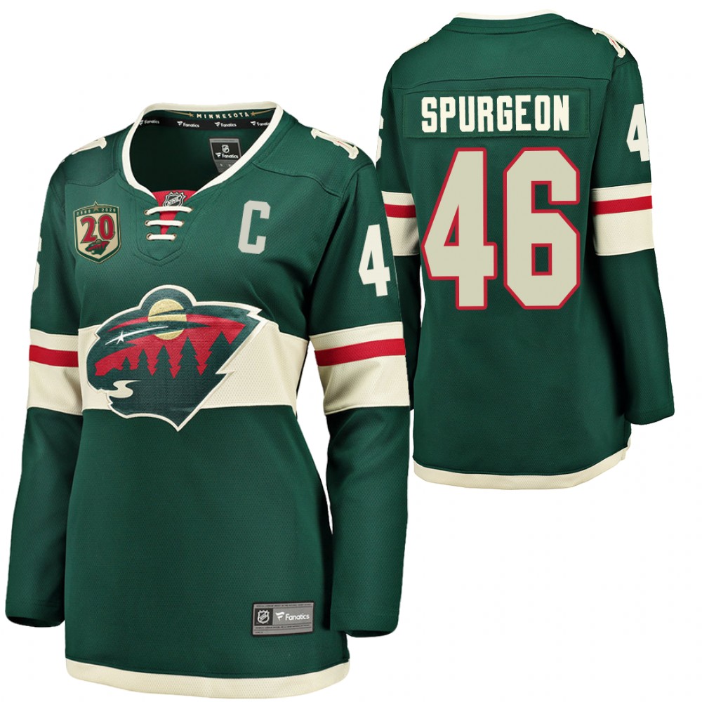 Minnesota Wild Jared Spurgeon Women Green Home Jersey