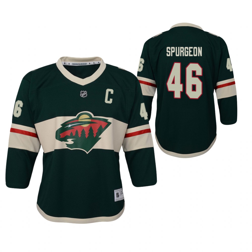 Minnesota Wild Jared Spurgeon Youth Green Home Jersey