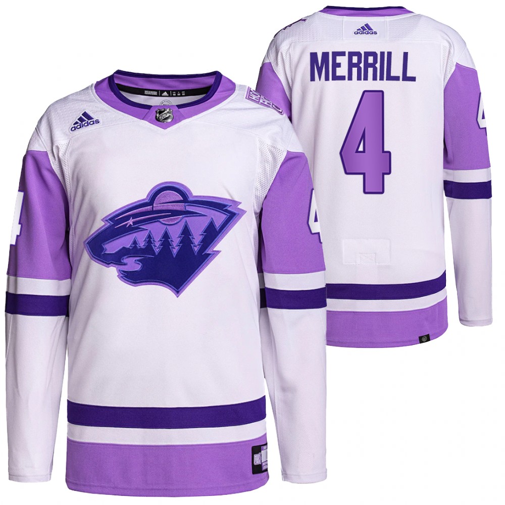 Minnesota Wild Jon Merrill HockeyFightsCancer White Primegreen Authentic Jersey