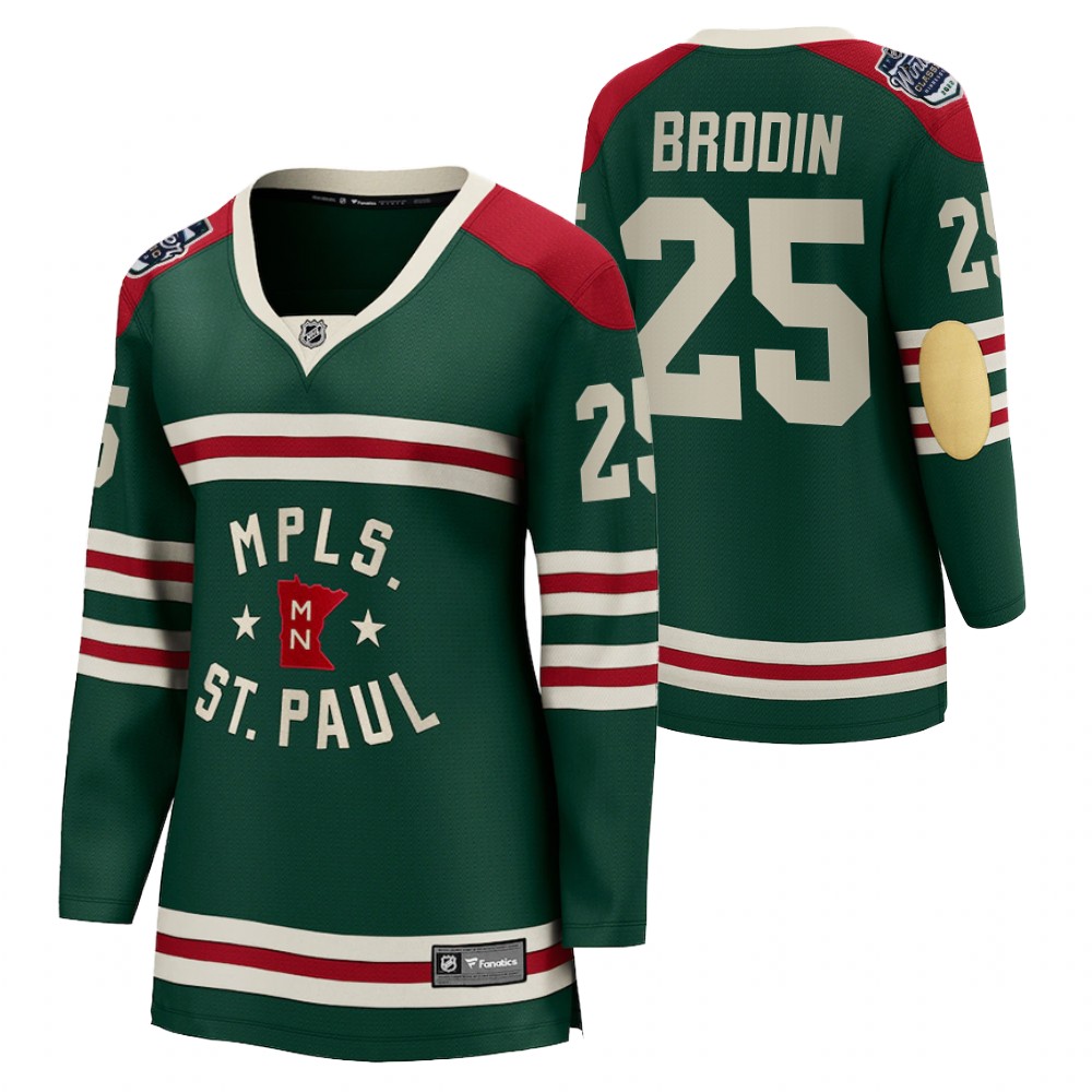 Minnesota Wild Jonas Brodin Women Green 2022 Winter Classic Jersey