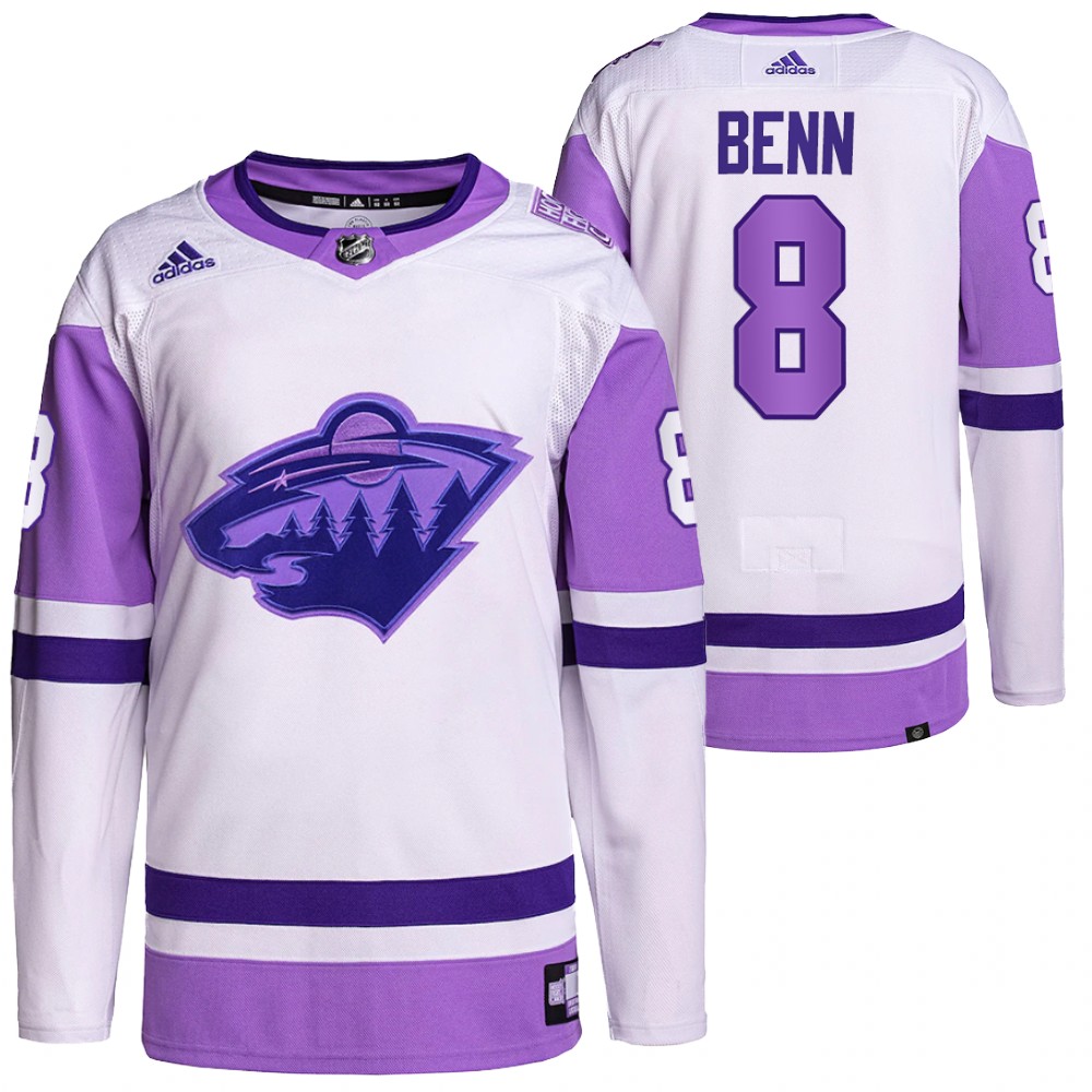 Minnesota Wild Jordie Benn HockeyFightsCancer White Primegreen Authentic Jersey