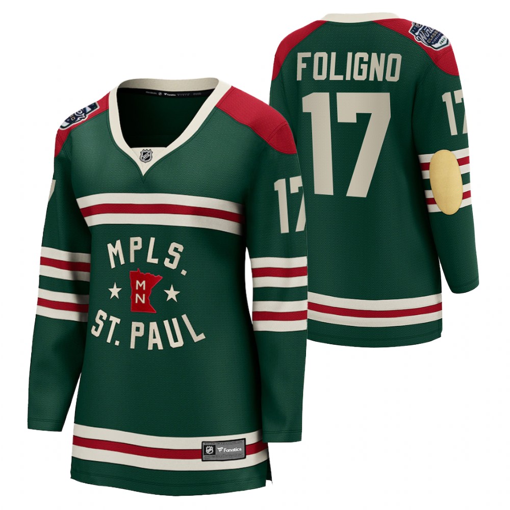 Minnesota Wild Marcus Foligno Women Green 2022 Winter Classic Jersey