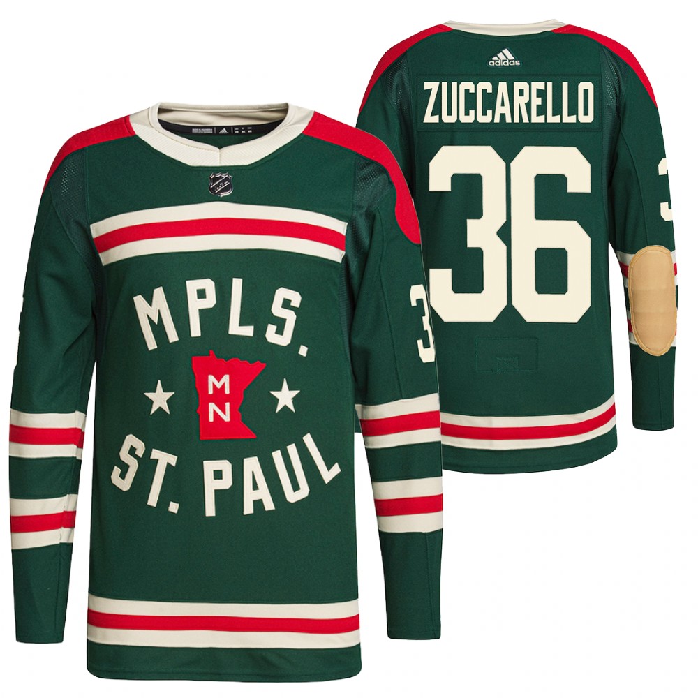 Minnesota Wild Mats Zuccarello Green 2022 Winter Classic State of Hockey Jersey