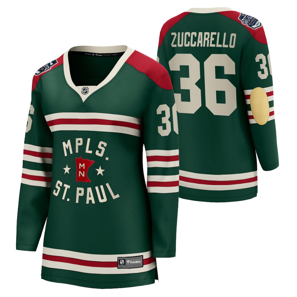 Minnesota Wild Mats Zuccarello Women Green 2022 Winter Classic Jersey