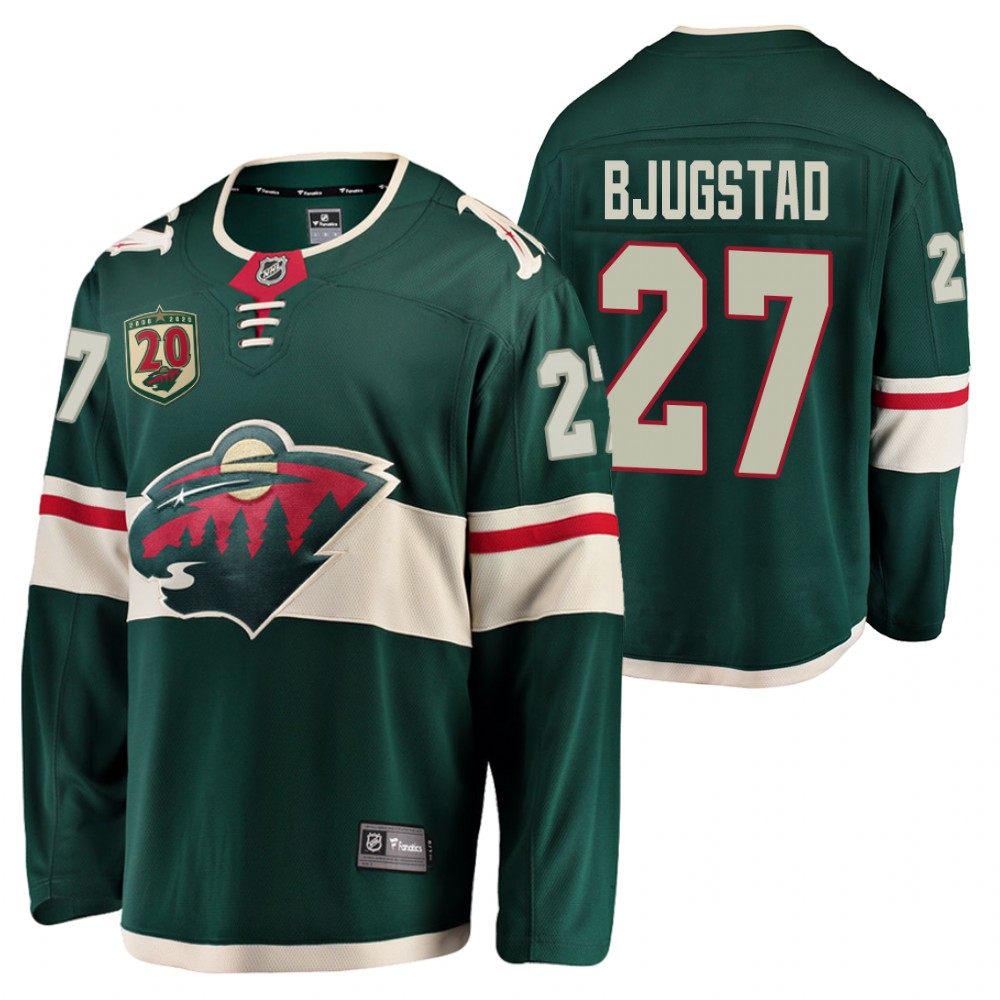 Minnesota Wild Nick Bjugstad Men Green 2020-21 20th Anniversary Jersey