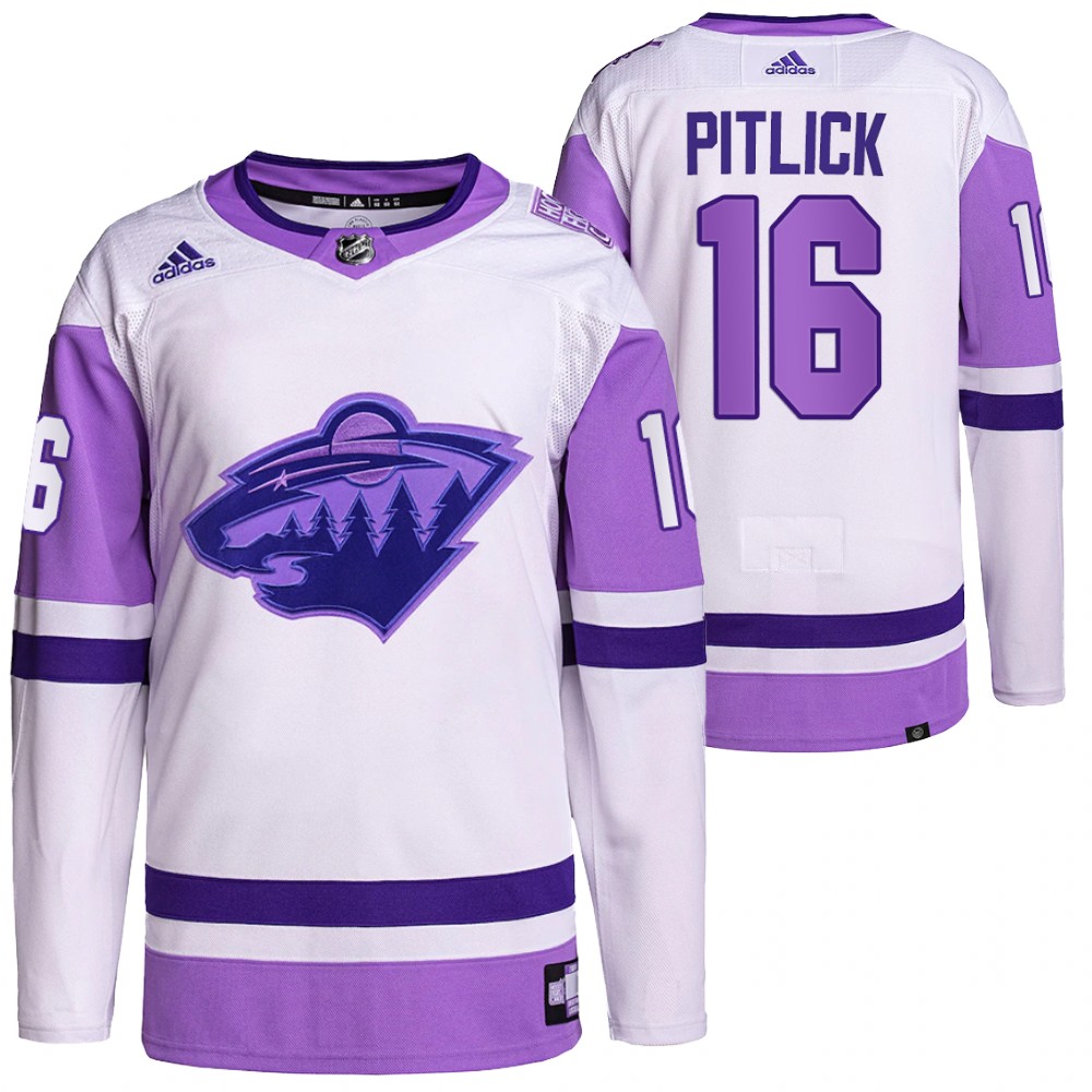 Minnesota Wild Rem Pitlick HockeyFightsCancer White Primegreen Authentic Jersey