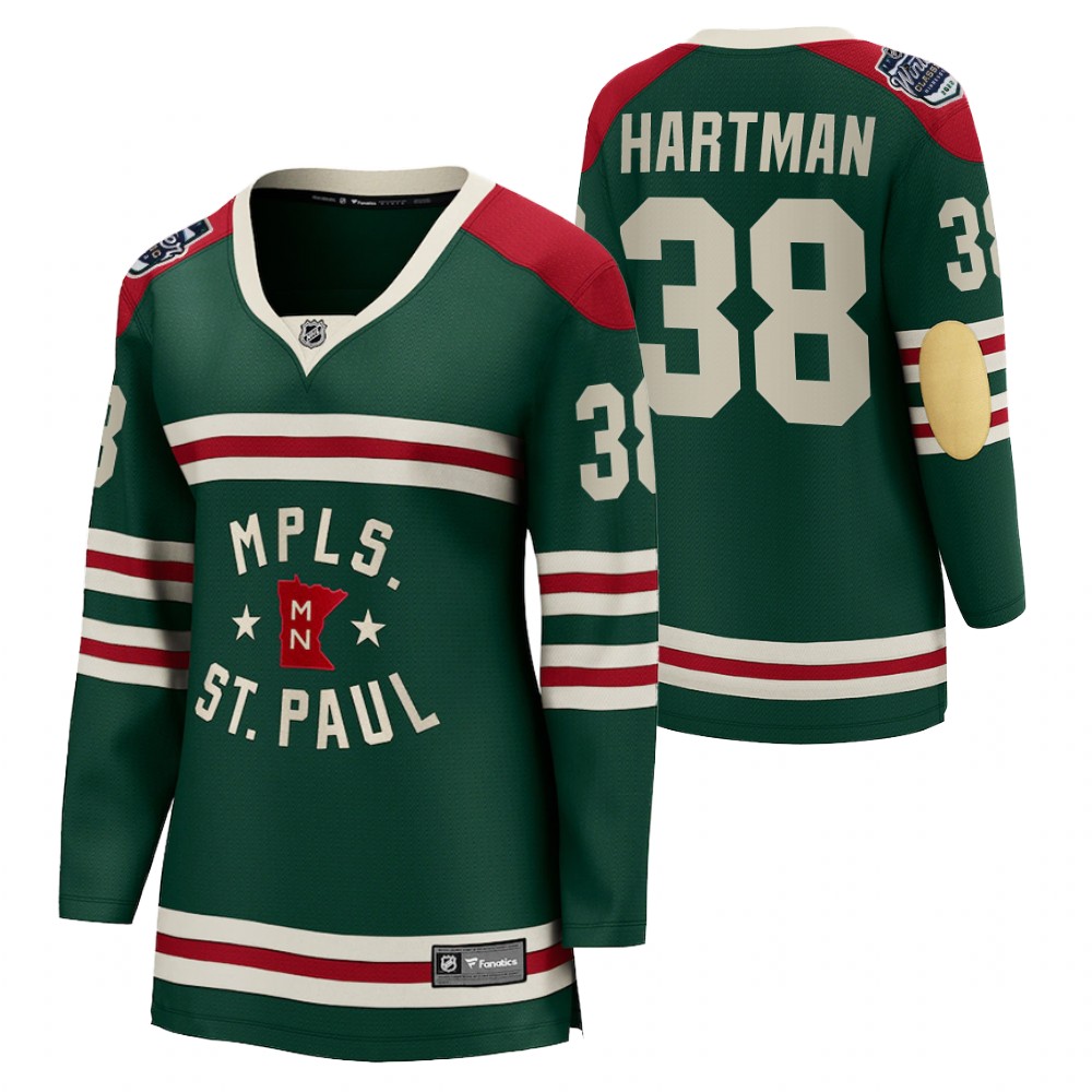 Minnesota Wild Ryan Hartman Women Green 2022 Winter Classic Jersey
