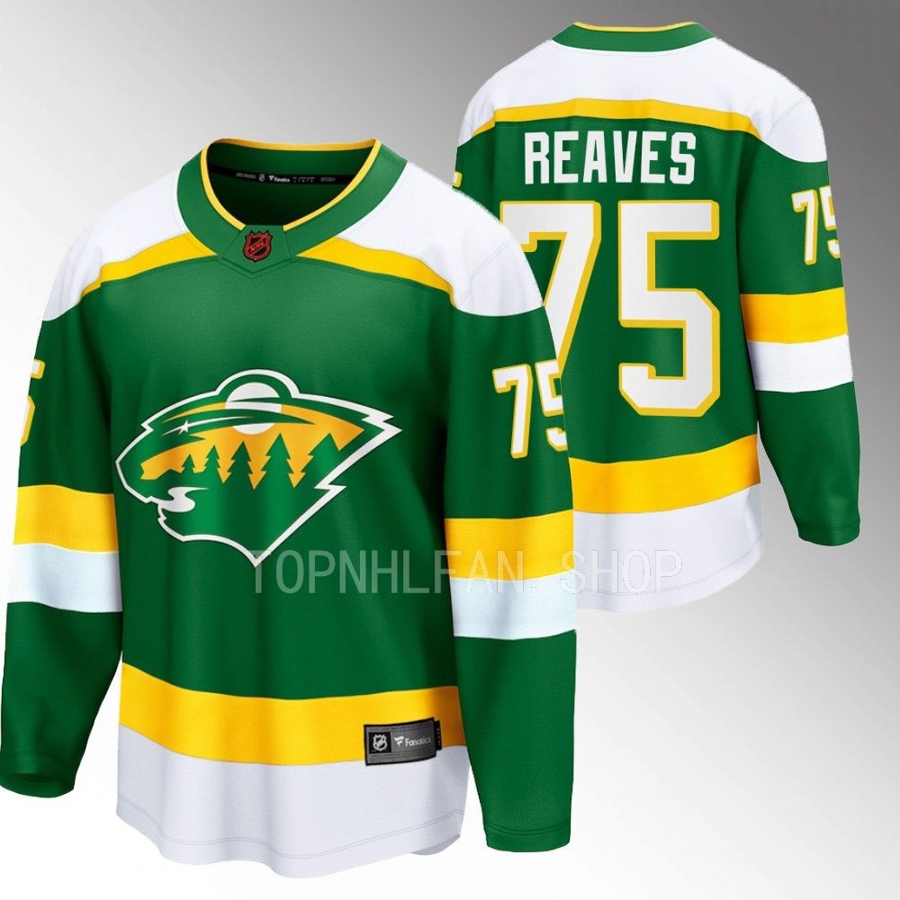 Minnesota Wild Ryan Reaves Green 2022 Special Edition 2.0 Breakaway Player Retro Jersey