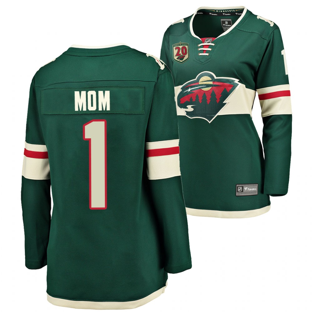 Minnesota Wild Women Green NO.1 Mom Jersey