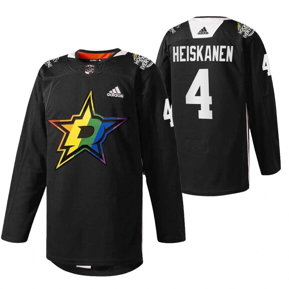 Miro Heiskanen Stars Pride Night 2022 Jersey Black Warmup