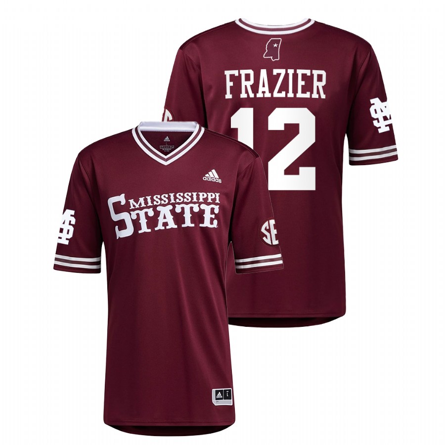 Mississippi State Bulldogs Adam Frazier Men Maroon College Baseball MLB Alumni Jersey