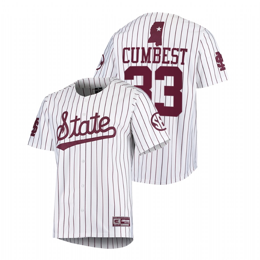 Mississippi State Bulldogs Brad Cumbest Men White College Baseball Jersey