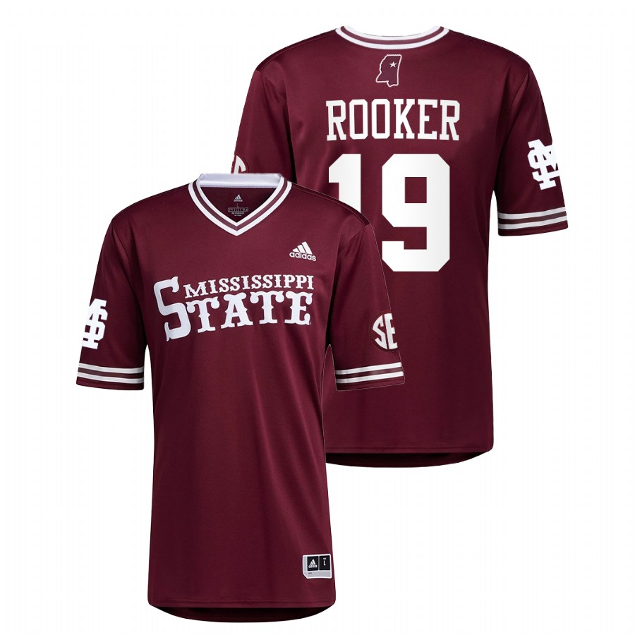 Mississippi State Bulldogs Brent Rooker Men Maroon College Baseball Alumni Jersey