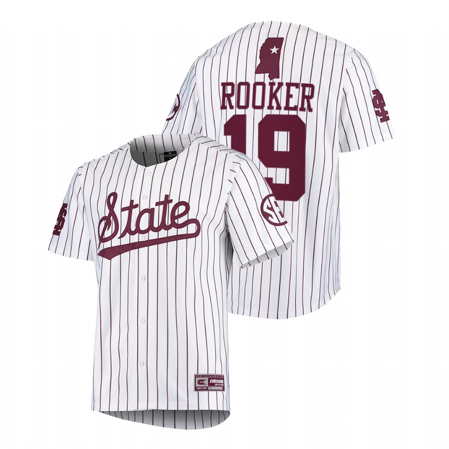 Mississippi State Bulldogs Brent Rooker Men White College Baseball Alumni Jersey