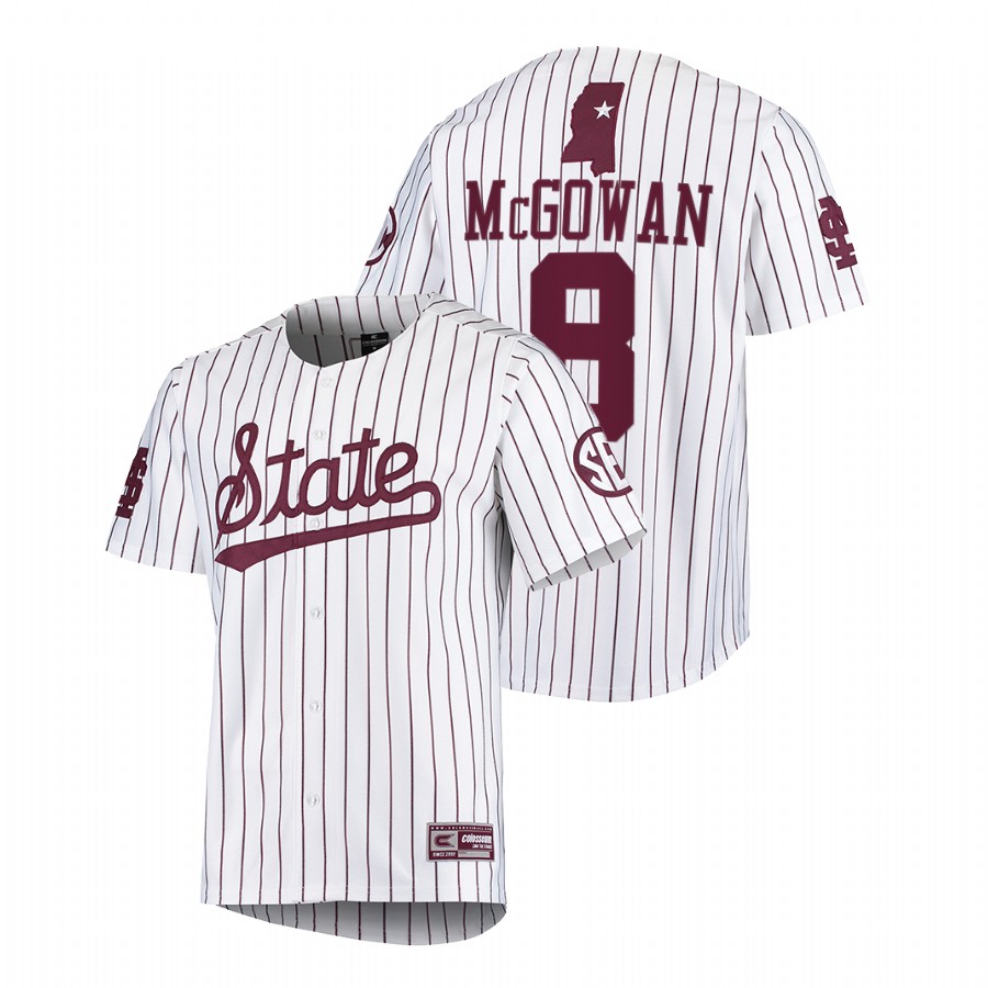 Mississippi State Bulldogs Drew McGowan Men White College Baseball Jersey