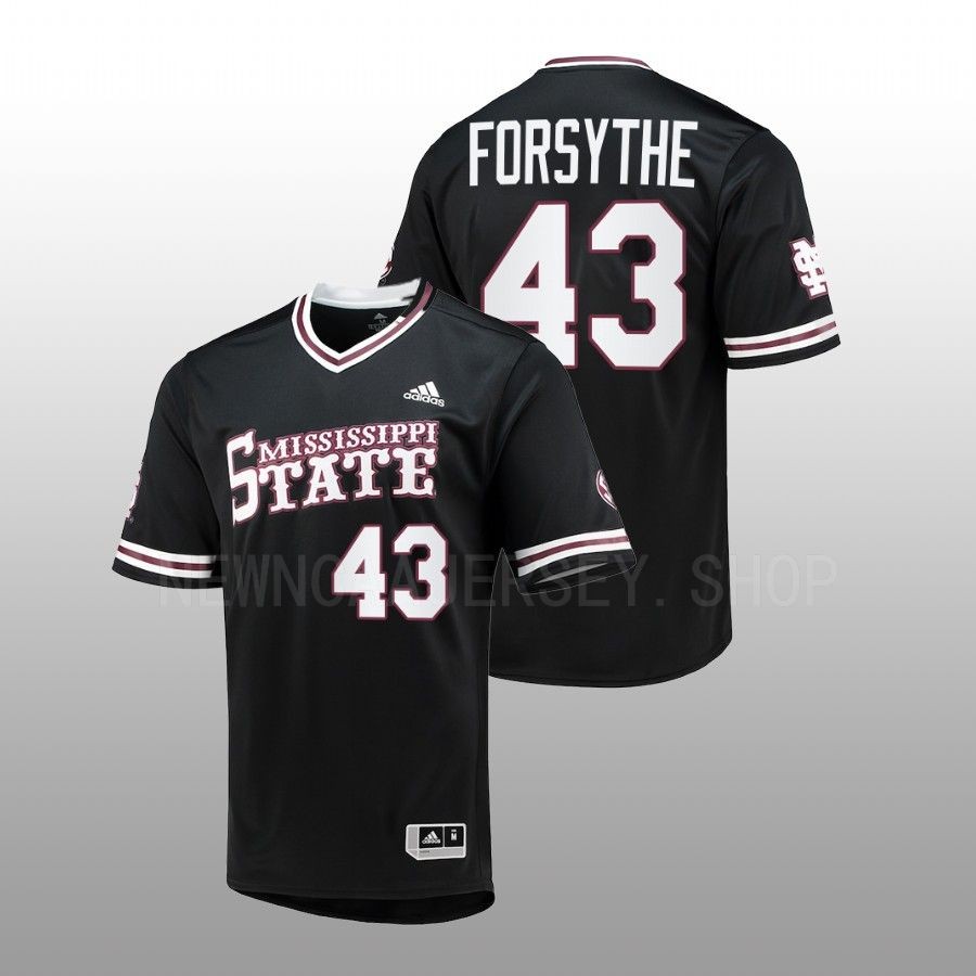 Mississippi State Bulldogs Lane Forsythe Men Black College Baseball Replica V-Neck Jersey