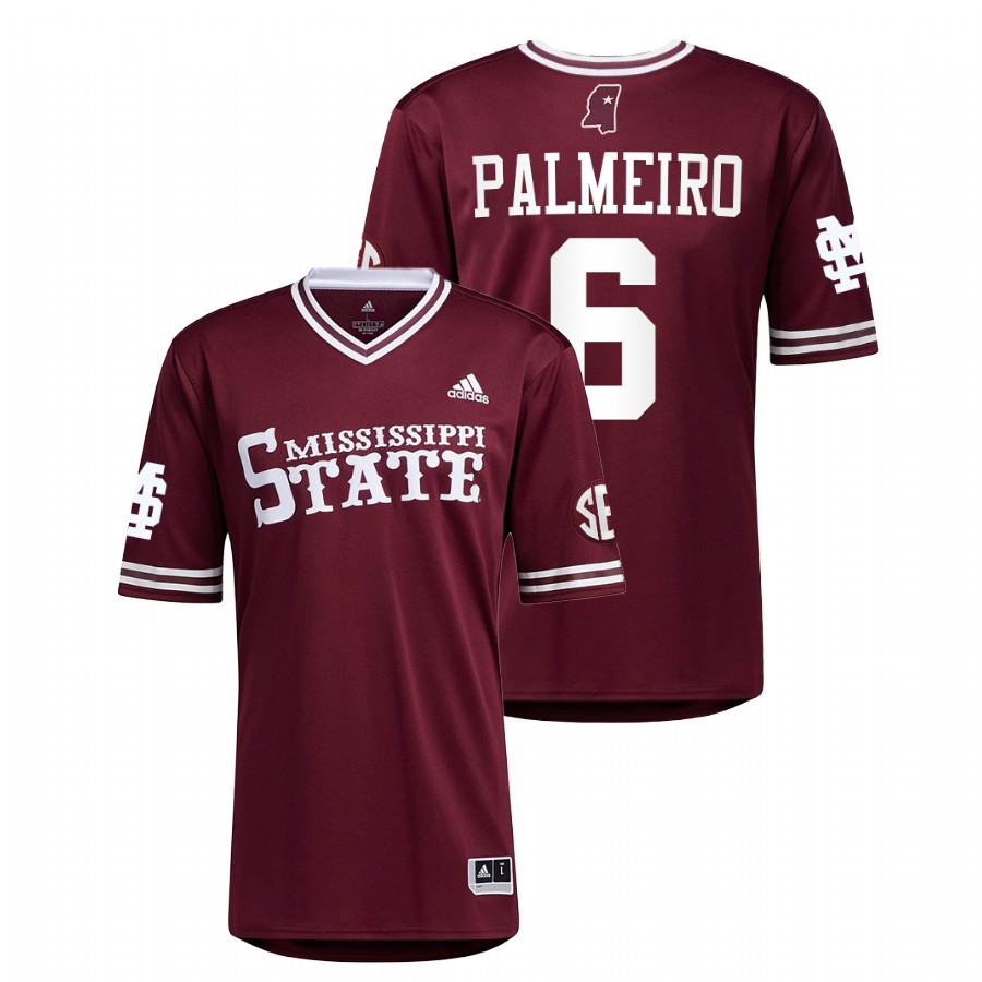 Mississippi State Bulldogs Rafael Palmeiro Men Maroon College Baseball Alumni Jersey