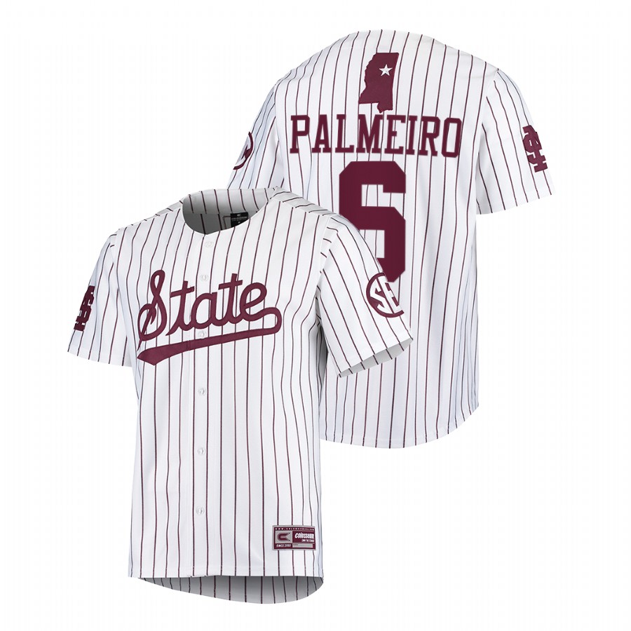 Mississippi State Bulldogs Rafael Palmeiro Men White College Baseball Alumni Jersey