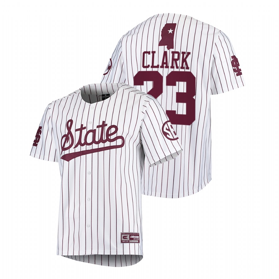 Mississippi State Bulldogs Will Clark Men White College Baseball Alumni Jersey