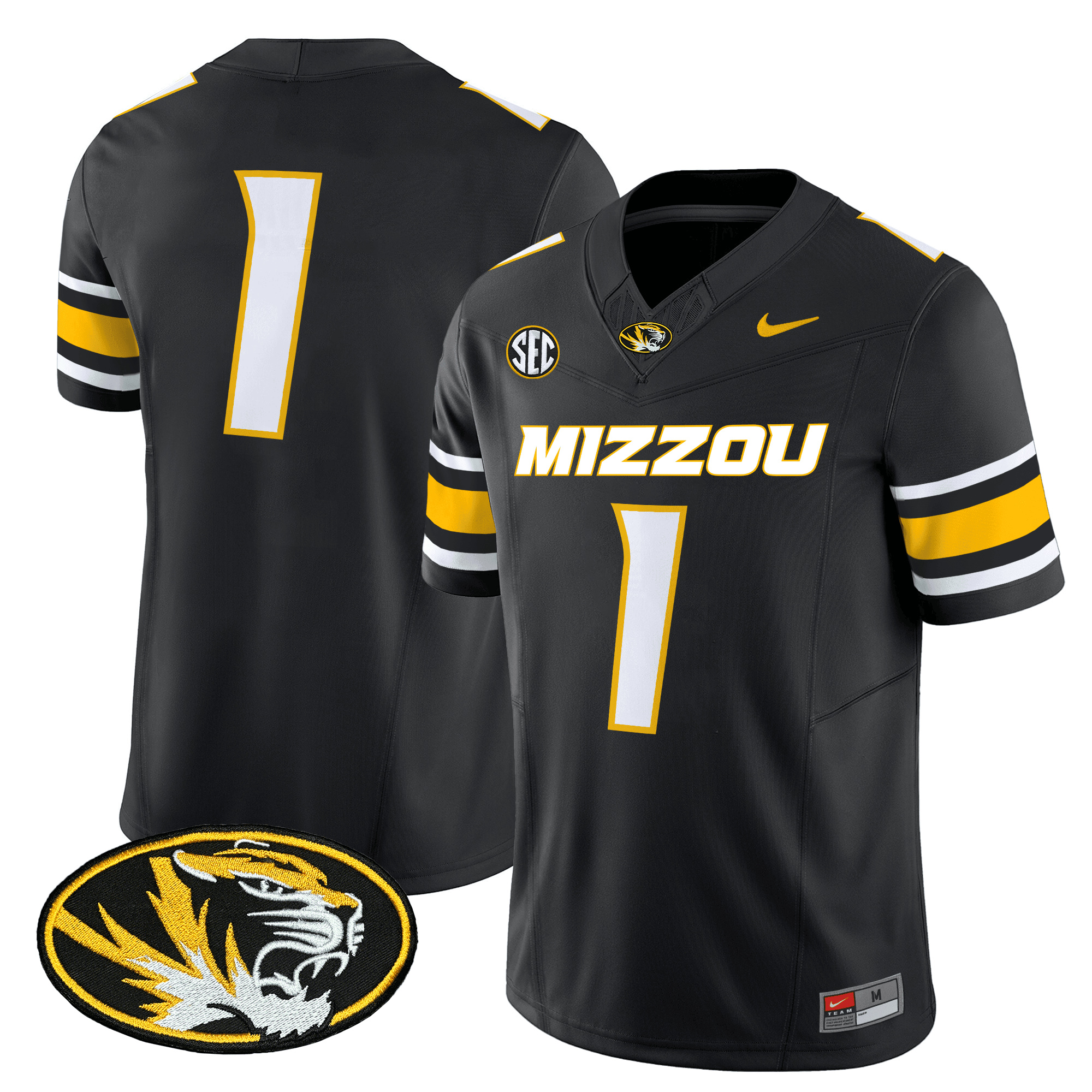 Missouri Tigers Vapor Limited Football Jersey – All Stitched  Black #1 Team